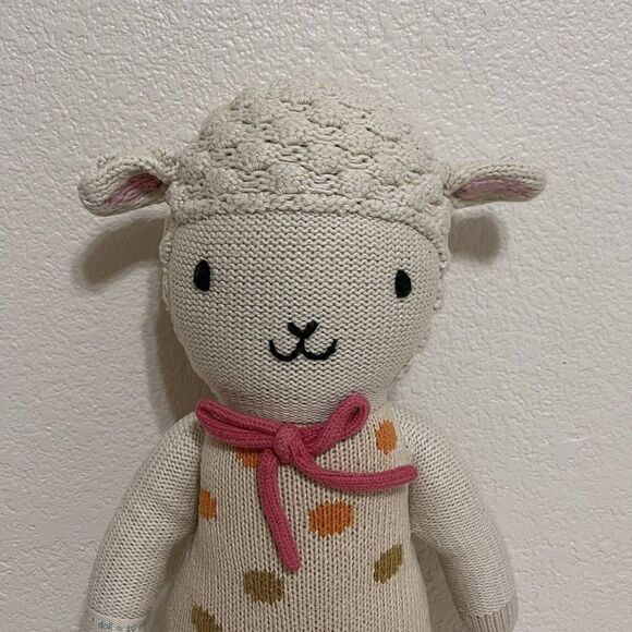 Cuddle + Kind Lucy the Lamb Plush Knit Handmade Doll Stuffed Animal 20" - Picture 2 of 16